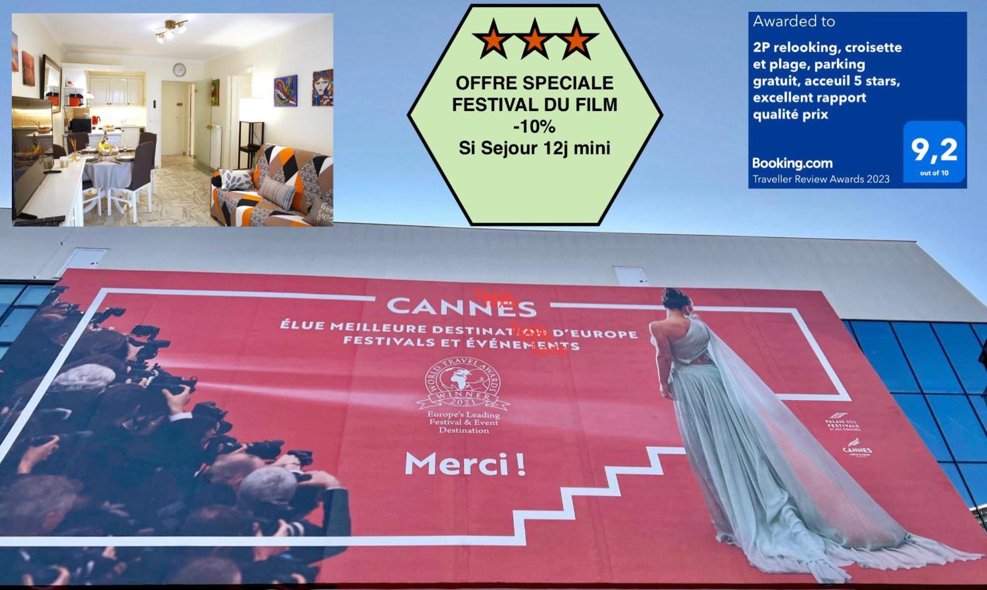 Offre Speciale Festival Film Si Sejour Superieur 12J , 2P Croisette, Grande Terrasse, Parking Gratuit, Calme, Accueil 5 Etoiles, Excellent Rapport Qualite-Prix カンヌ エクステリア 写真
